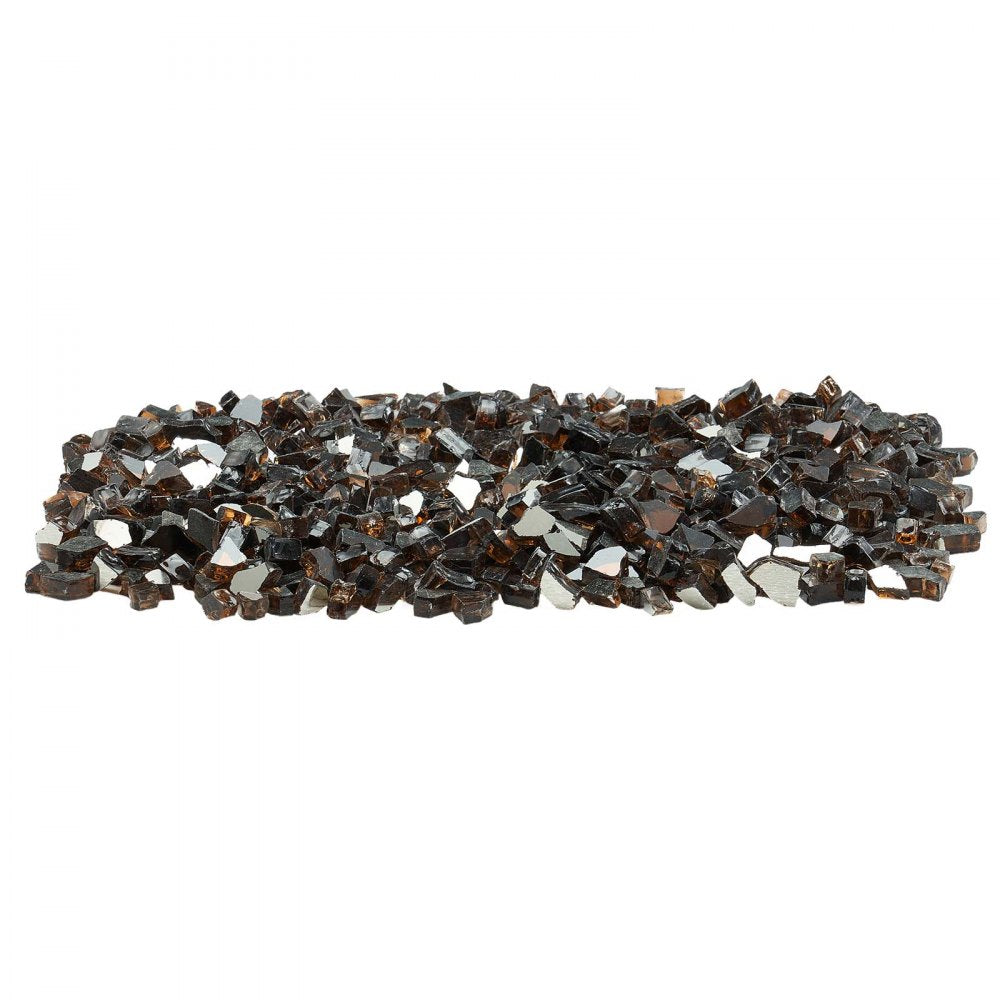 VEVOR Fire Glass, 20 LBS / 9.0 KG High-Temperature Resistant Fireplace Rocks, 1/2-Inch / 12.7 mm Reflective & Smokeless Firepit Glass Rock, High Luster Stone Landscaping for Fire Pit Table, Copper