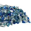 VEVOR Fire Glass, 10 LBS / 4.5 KG Fireplace Rocks, 1/2-Inch / 12.7 mm Reflective Firepit Glass Rock, High Luster & Smokeless Stone Landscaping for Fire Pit Table, Cobalt Blue + Aqua Blue + Clear