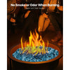 VEVOR Fire Glass, 20 LBS / 9 KG High-Temperature Resistant Fireplace Rocks, 1/2-Inch / 12.7 mm Reflective & Smokeless Firepit Glass Rock, High Luster Stone Landscaping for Fire Pit Table, Aqua Blue
