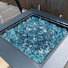 VEVOR Fire Glass, 20 LBS / 9 KG High-Temperature Resistant Fireplace Rocks, 1/2-Inch / 12.7 mm Reflective & Smokeless Firepit Glass Rock, High Luster Stone Landscaping for Fire Pit Table, Aqua Blue