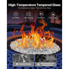 VEVOR Fire Glass, 10 LBS / 4.5 KG High-Temperature Resistant Fireplace Rocks, 1/2-Inch / 12.7 mm Reflective & Smokeless Firepit Glass Rock, High Luster Stone Landscaping for Fire Pit Table, Clear