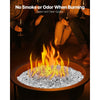 VEVOR Fire Glass, 10 LBS / 4.5 KG High-Temperature Resistant Fireplace Rocks, 1/2-Inch / 12.7 mm Reflective & Smokeless Firepit Glass Rock, High Luster Stone Landscaping for Fire Pit Table, Clear