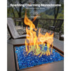 VEVOR Fire Glass, 20 LBS / 9 KG High-Temperature Resistant Fireplace Rocks, 1 Inch / 25.4 mm Reflective Firepit Glass Diamond Beads, High Luster Stone Landscaping for Fire Pit Table, Caribbean Blue