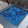 VEVOR Fire Glass, 20 LBS / 9 KG High-Temperature Resistant Fireplace Rocks, 1 Inch / 25.4 mm Reflective Firepit Glass Diamond Beads, High Luster Stone Landscaping for Fire Pit Table, Caribbean Blue