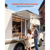 VEVOR Concession Window Folding Shelf 36x36in Aluminum Alloy Service Window, for Food Truck, Up to 85 Degrees, with 4 Sliding Screen Windows, Awning Door and Drag Hook, Rainwater Resistant