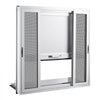 VEVOR Concession Window Folding Shelf 36x36in Aluminum Alloy Service Window, for Food Truck, Up to 85 Degrees, with 4 Sliding Screen Windows, Awning Door and Drag Hook, Rainwater Resistant