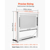 VEVOR Concession Window Folding Shelf 36x36in Aluminum Alloy Service Window, for Food Truck, Up to 85 Degrees, with Awning Door and Drag Hook, Rainwater Resistant