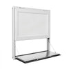 VEVOR Concession Window Folding Shelf 36x36in Aluminum Alloy Service Window, for Food Truck, Up to 85 Degrees, with Awning Door and Drag Hook, Rainwater Resistant