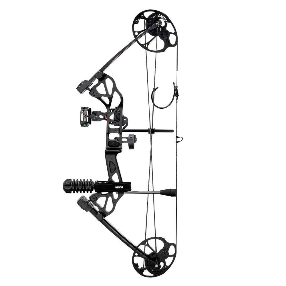 VEVOR Compound Bow Archery, Adjustable 19-30 in Draw Length Compound Bow Package for Beginner, 19-70 Lbs Draw Weight Archery Bows and Arrow Set, Right Hand Kit with Hunting Equipment, 320 fps, Black