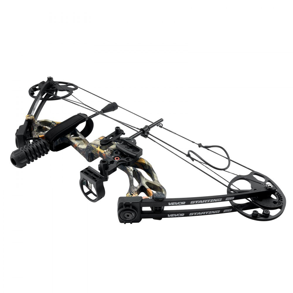 VEVOR Compound Bow Archery, Adjustable 19-30 in Draw Length Compound Bow Package for Beginner, 19-70 Lbs Draw Weight Archery Bows and Arrow Set, Right Hand Kit with Hunting Equipment, 320 fps