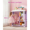 VEVOR Kids Dress Up Storage, with Jewelry Cabinet, Dress Up Closet with Mirror and Shelves, Princess Costumes Wardrobe Closet, Toddler Costume Organizer Armoire, for Bedroom, Kids Room, Girls, Purple