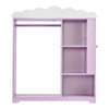 VEVOR Kids Dress Up Storage, with Jewelry Cabinet, Dress Up Closet with Mirror and Shelves, Princess Costumes Wardrobe Closet, Toddler Costume Organizer Armoire, for Bedroom, Kids Room, Girls, Purple