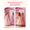 VEVOR Kids Dress Up Storage, with Mirror, Dress Up Closet, Kids Armoire Wardrobe Closet for Little Girls, Toddler Costume Organizer, Pretend Princess Storage Dresser, for Bedroom, Girls Room, Pink