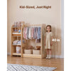 VEVOR Kids Dress Up Storage, with Mirror, Wooden Kids Dress Up Rack, Toddler Wardrobe Closet for Little Girls, Storage Armoire, Costume Organizer, Children Playroom Furniture, for Bedroom, Natural