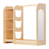 VEVOR Kids Dress Up Storage, with Mirror, Wooden Kids Dress Up Rack, Toddler Wardrobe Closet for Little Girls, Storage Armoire, Costume Organizer, Children Playroom Furniture, for Bedroom, Natural