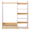 VEVOR Kids Dress Up Storage, with Mirror, Dress Up Closet, Toddler Wardrobe Closet for Little Girls, Armoire with Shelves & Bottom Tray, Costume Organizer, Toddler Room Furniture, for Bedroom, Natural