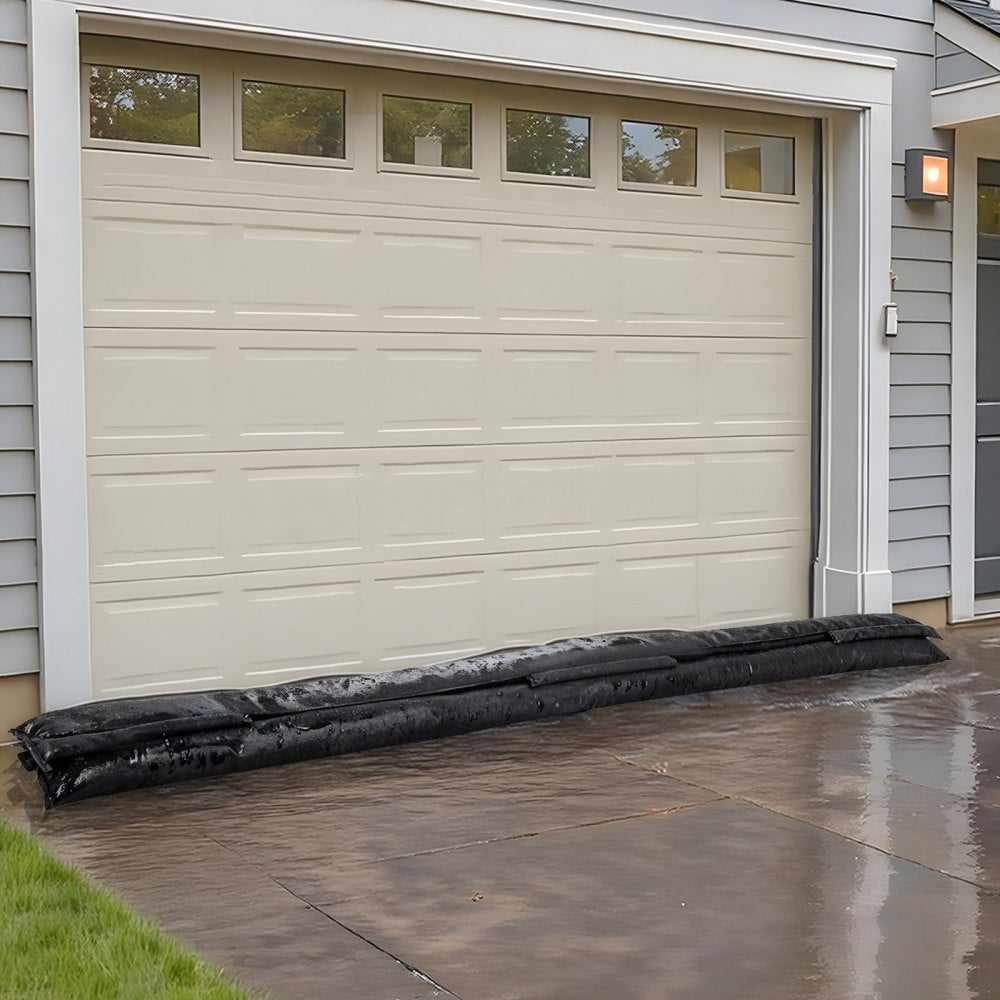 VEVOR Flood Barrier, 8 Pack, 10 x 0.7 ft Flood Bags Activated by Water, Reusable Water Absorbent Barrier, Sandless Sandbags Blockage, Flooding Prevention Bags for Home, Doorway, Basement, Garage