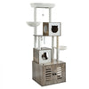 VEVOR Large Cat Tree with Litter Box Enclosure, 72.83 inches Tall, 2-in-1 Cat Tower, Multi-level Cat Condo Furniture with Sisal Scratching Posts, Perches, Hammock, Big Kittens House for Indoor Cats
