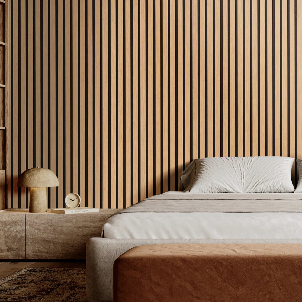 VEVOR Wood Slat Acoustic Panels, 23.6 x 47.2 inch, MDF Accent Wooden Wall Panels for Modern Interior Wall Decor, Faux Wood Wall Board Panels for Noise Reduction, Light Oak