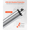 VEVOR 12V Linear Actuator, 6 Inch IP65 Waterproof Linear Actuator, 675lbs/3000N 0.2"/s Motion Actuators with Mounting Brackets for Outdoor Use