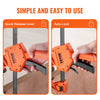 VEVOR Bar Clamps for Woodworking, 2-Pack 12" One-Handed Clamp/Spreader, Quick-Change F Clamp with 300 lbs Load Limit, High-strength Plastic and Carbon Steel, Wood clamps for Woodworking Metal working