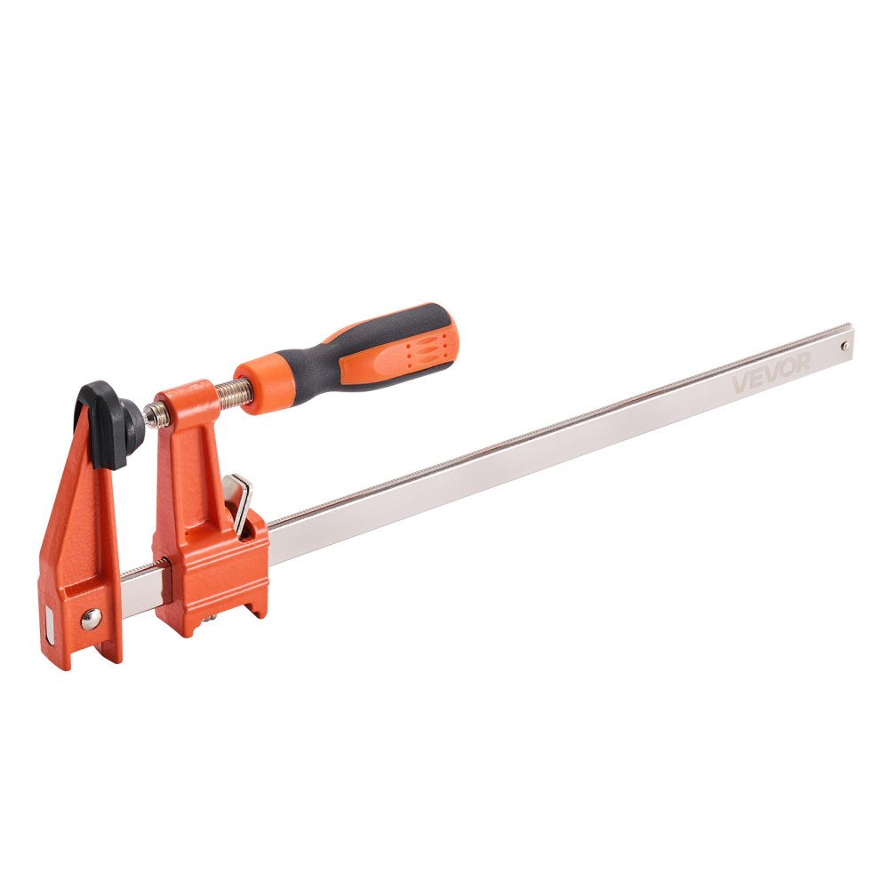 VEVOR Bar Clamps for Woodworking, 2-Pack 6 inch and 2-Pack 12 inch, Lockable F-Clamp with 600 lbs Load Limit, 2-1/2 inch Depth, Cast Iron and Carbon Steel, Wood Clamps for Woodworking Metal Working