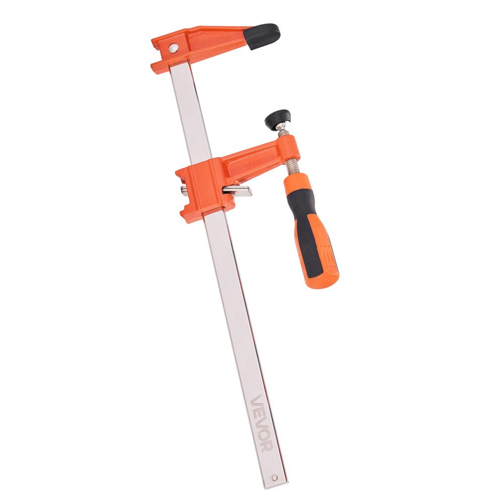 VEVOR Bar Clamps for Woodworking, 2-Pack 6 inch and 2-Pack 12 inch, Lockable F-Clamp with 600 lbs Load Limit, 2-1/2 inch Depth, Cast Iron and Carbon Steel, Wood Clamps for Woodworking Metal Working