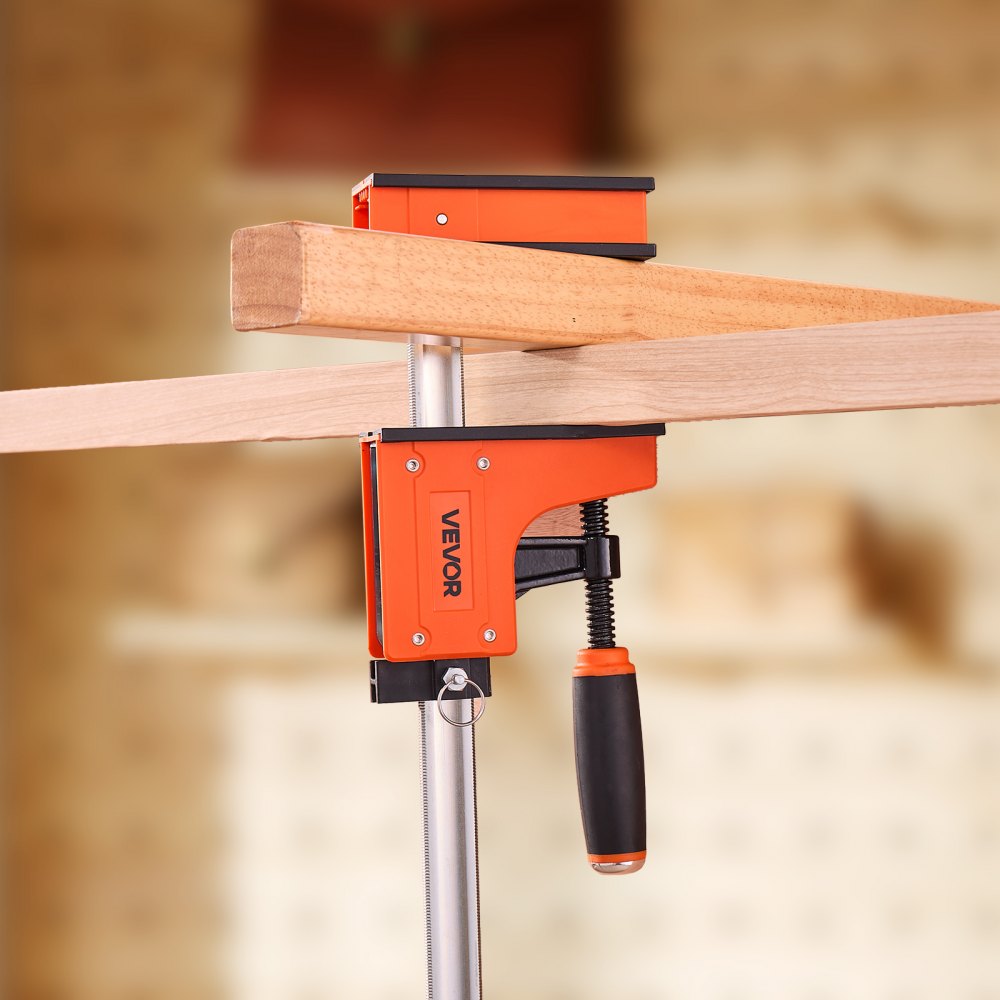 VEVOR Bar Clamps for Woodworking, 2-Pack 36 inch Parallel Clamp Set, F-Clamp with 1500 lbs Load Limit, Even Pressure, High-strength Plastic and Carbon Steel, for Woodworking Metal Working, Orange