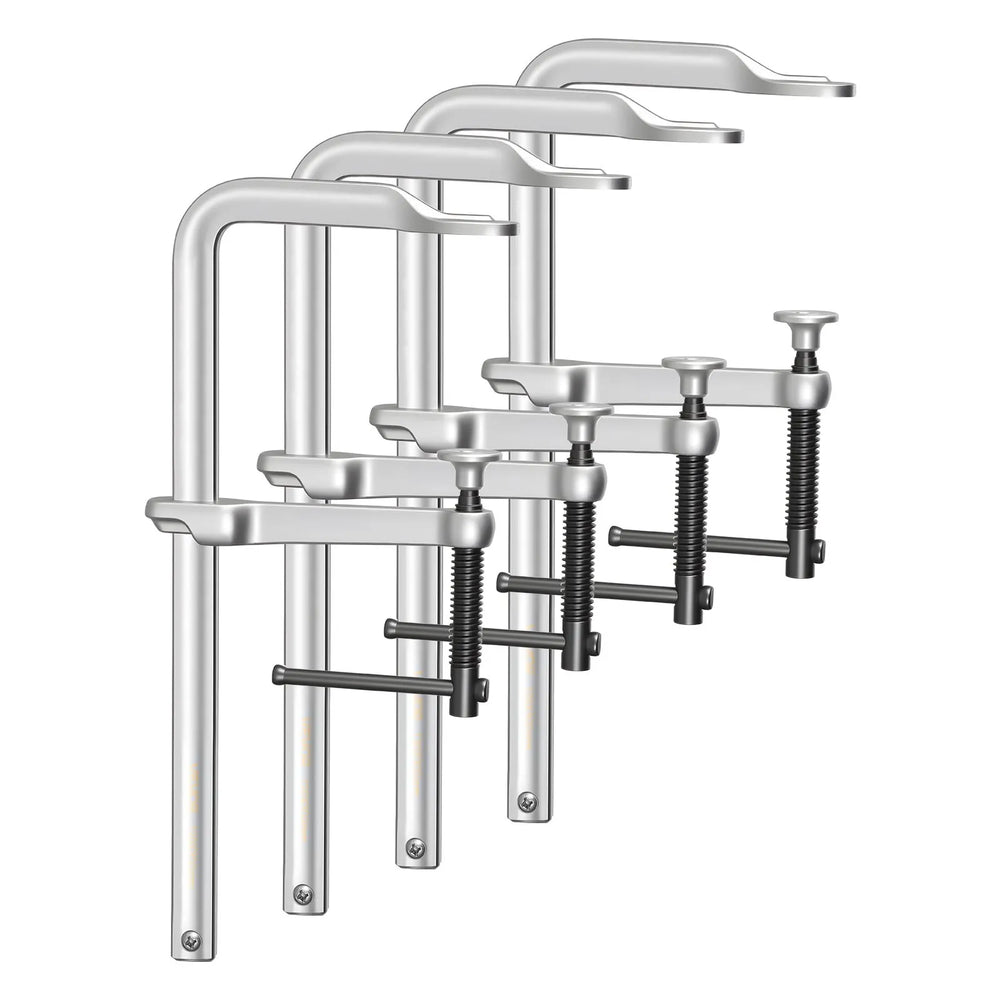 VEVOR Bar Clamps for Woodworking, 4-Pack, 12" Opening, 4.72 in Throat Depth, 1200 lbs Load Limit, Sturdy Steel Forging and Casting, with Swivel Jaw and T-Handle, for Wood Working and Metal Working