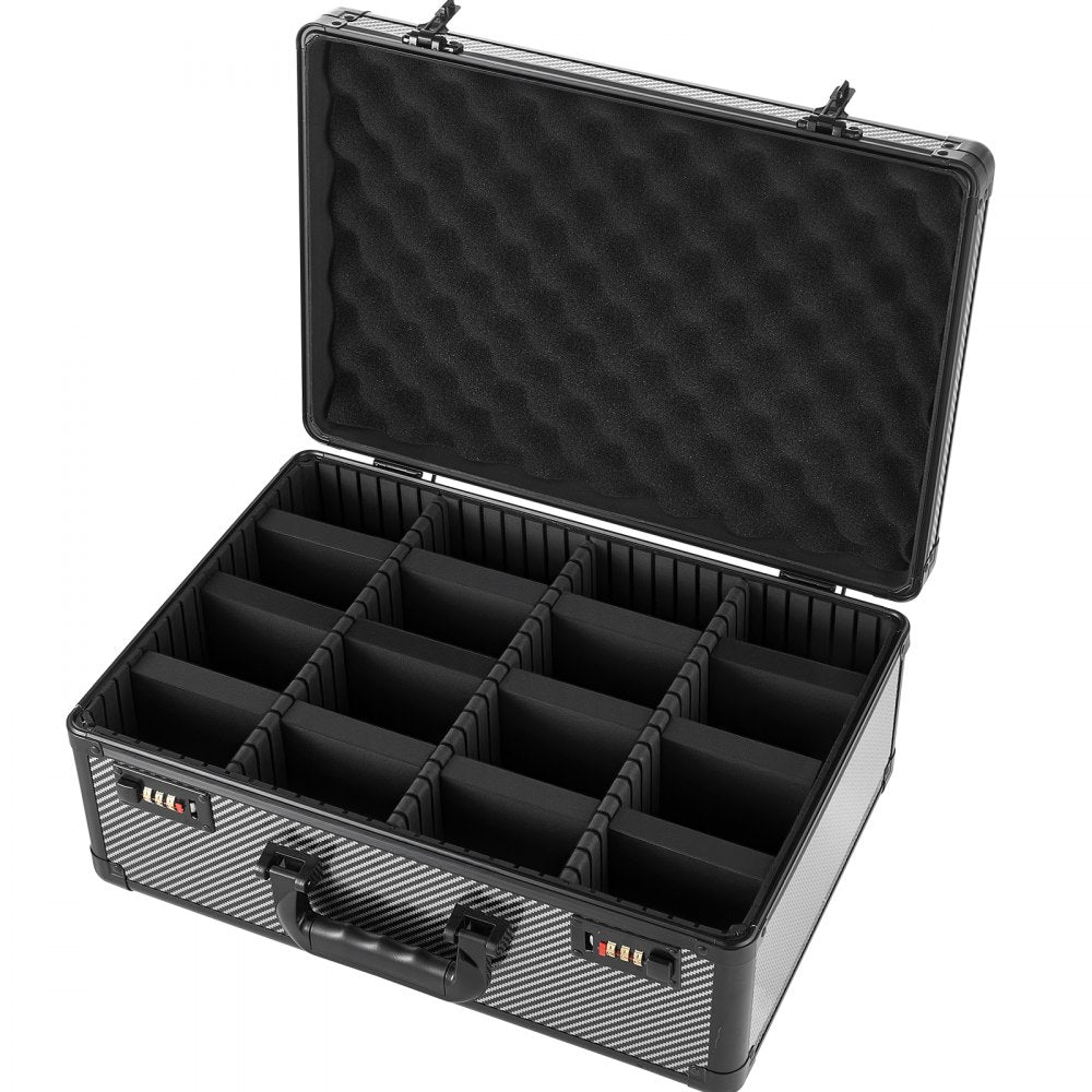 VEVOR Graded Card Case 4 Row 162 PSA Slab Storage Box with Combination Lock, Baseball Sports Trading Cards Holder Collector with 12 Dividers, Holds 130 SGC 115 BGS 585 Top Loaders & 999+ Loose Cards