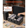 VEVOR Graded Card Case 4 Row 120 PSA Slab Storage Box with Secure Lock, Baseball Sports Trading Cards Holder Collector with 12 Dividers, Key, Holds 95 SGC 85 BGS 435 Top Loaders & 999+ Loose Cards