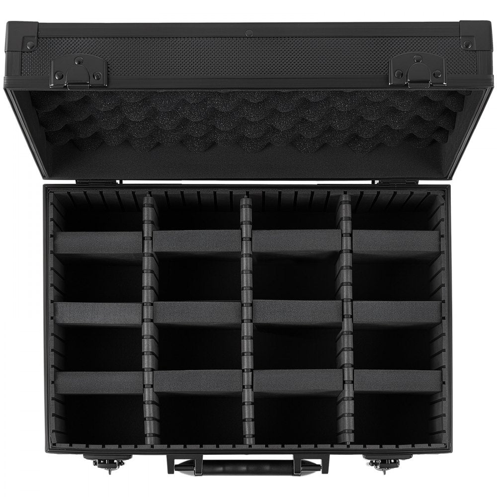 VEVOR Graded Card Case 4 Row 120 PSA Slab Storage Box with Secure Lock, Baseball Sports Trading Cards Holder Collector with 12 Dividers, Key, Holds 95 SGC 85 BGS 435 Top Loaders & 999+ Loose Cards