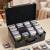 VEVOR Graded Card Case 4 Row 152 PSA Slab Storage Box TSA Approved Lock, Baseball Sports Trading Cards Holder Collector, with 12 Dividers, Holds 120 SGC 100 BGS 550 Top Loaders & 999+ Loose Cards