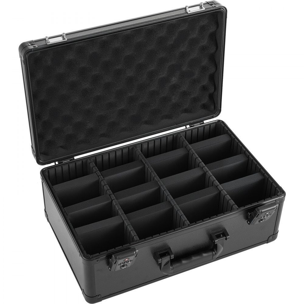 VEVOR Graded Card Case 4 Row 152 PSA Slab Storage Box TSA Approved Lock, Baseball Sports Trading Cards Holder Collector, with 12 Dividers, Holds 120 SGC 100 BGS 550 Top Loaders & 999+ Loose Cards