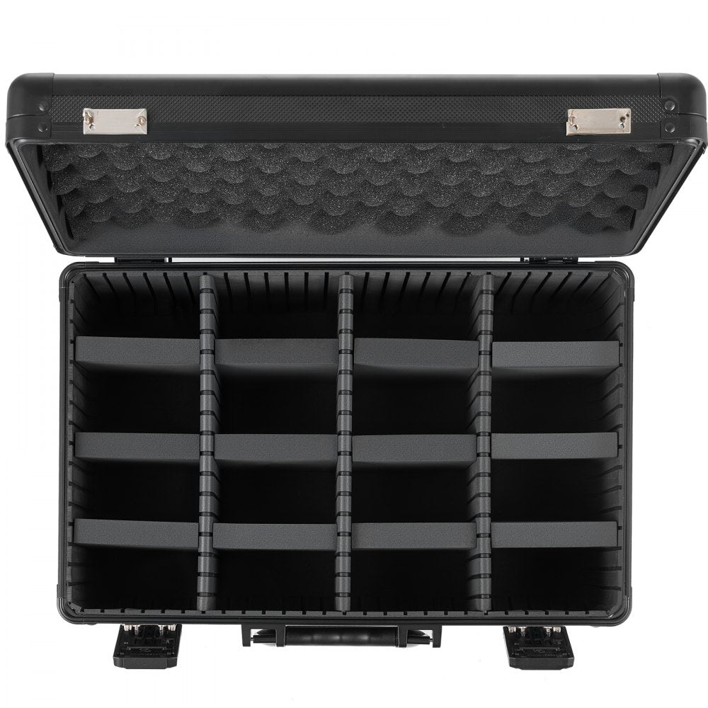 VEVOR Graded Card Case 4 Row 152 PSA Slab Storage Box TSA Approved Lock, Baseball Sports Trading Cards Holder Collector, with 12 Dividers, Holds 120 SGC 100 BGS 550 Top Loaders & 999+ Loose Cards
