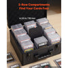 VEVOR Graded Card Case 3 Row 180 PSA Slab Storage Box with Secure Lock, Baseball Sports Trading Cards Holder Collector with 12 Dividers, Key, Holds 120 SGC 100 BGS 520 Top Loaders & 999+ Loose Cards