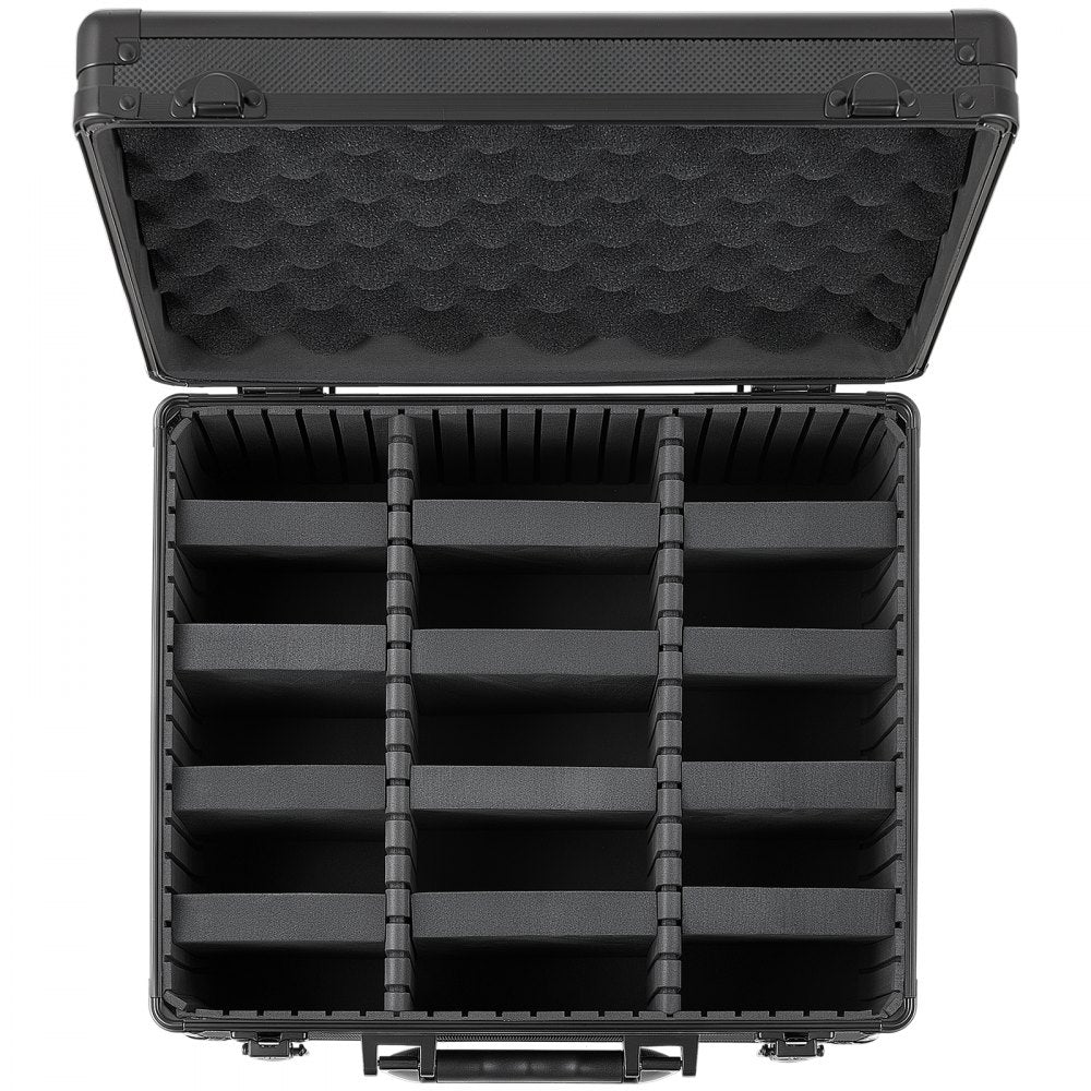VEVOR Graded Card Case 3 Row 180 PSA Slab Storage Box with Secure Lock, Baseball Sports Trading Cards Holder Collector with 12 Dividers, Key, Holds 120 SGC 100 BGS 520 Top Loaders & 999+ Loose Cards