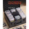 VEVOR Graded Card Case 3 Row 180 PSA Slab Storage Box with Mechanical Lock, Baseball Sports Trading Cards Holder Collector with 12 Dividers, Holds 120 SGC 100 BGS 520 Top Loaders & 999+ Loose Cards