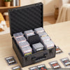 VEVOR Graded Card Case 3 Row 180 PSA Slab Storage Box with Mechanical Lock, Baseball Sports Trading Cards Holder Collector with 12 Dividers, Holds 120 SGC 100 BGS 520 Top Loaders & 999+ Loose Cards