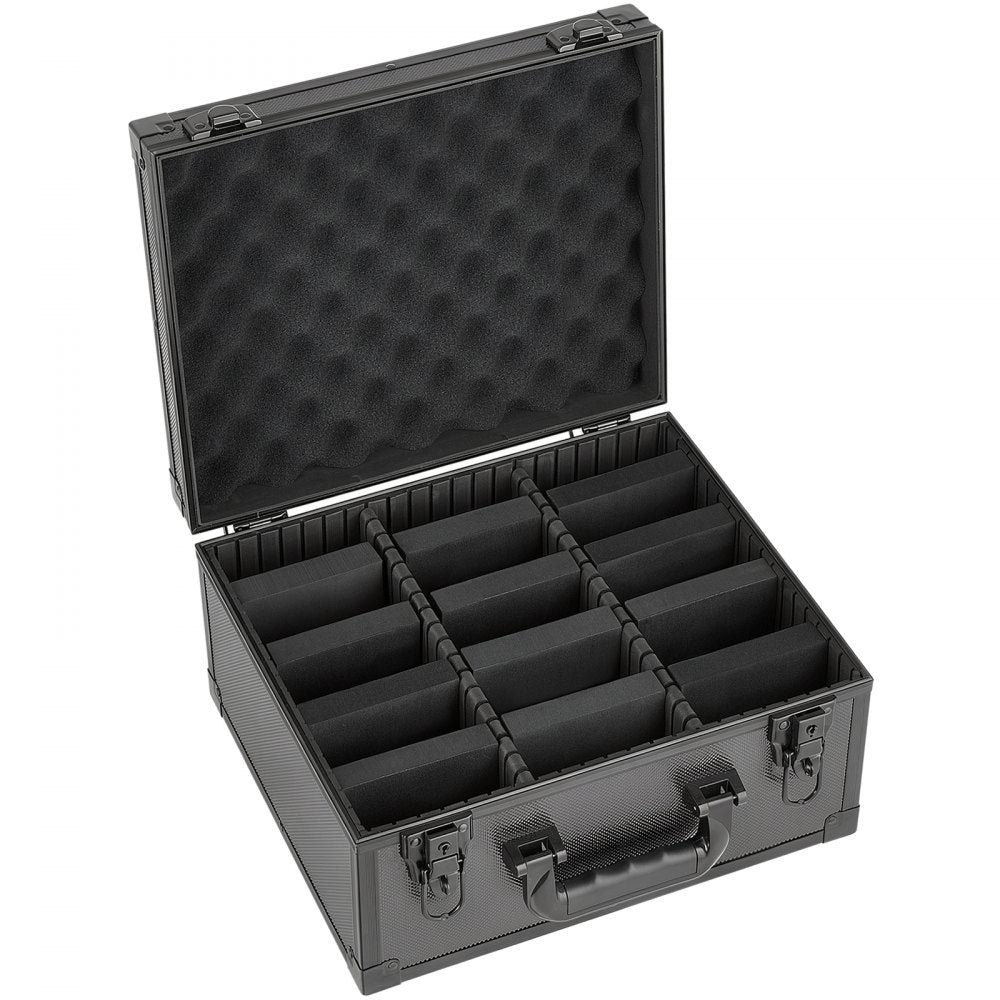 VEVOR Graded Card Case 3 Row 180 PSA Slab Storage Box with Mechanical Lock, Baseball Sports Trading Cards Holder Collector with 12 Dividers, Holds 120 SGC 100 BGS 520 Top Loaders & 999+ Loose Cards