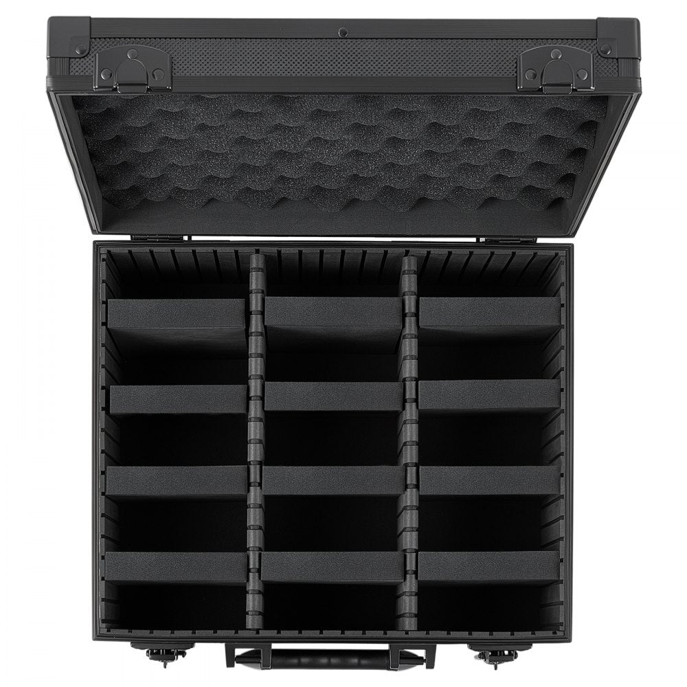 VEVOR Graded Card Case 3 Row 180 PSA Slab Storage Box with Mechanical Lock, Baseball Sports Trading Cards Holder Collector with 12 Dividers, Holds 120 SGC 100 BGS 520 Top Loaders & 999+ Loose Cards
