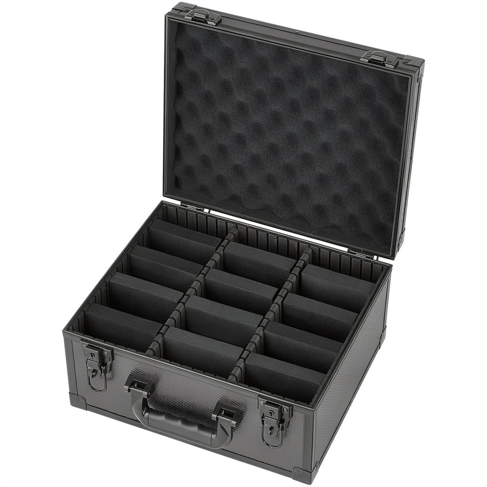 VEVOR Graded Card Case 3 Row 180 PSA Slab Storage Box with Mechanical Lock, Baseball Sports Trading Cards Holder Collector with 12 Dividers, Holds 120 SGC 100 BGS 520 Top Loaders & 999+ Loose Cards