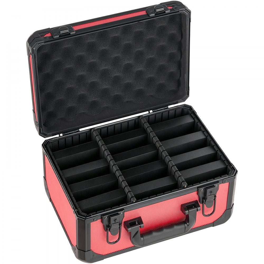 VEVOR Graded Card Case 3 Row 96 PSA Slab Storage Box with Secure Lock, Baseball Sports Trading Cards Holder Collector with 12 Dividers, Key, Holds 76 SGC 68 BGS 348 Top Loaders and 999+ Loose Cards