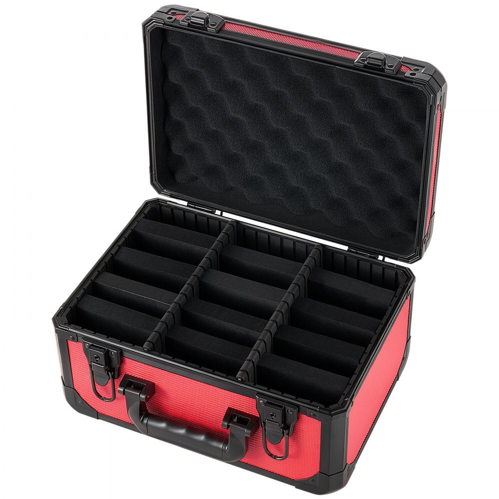VEVOR Graded Card Case 3 Row 96 PSA Slab Storage Box with Secure Lock, Baseball Sports Trading Cards Holder Collector with 12 Dividers, Key, Holds 76 SGC 68 BGS 348 Top Loaders and 999+ Loose Cards