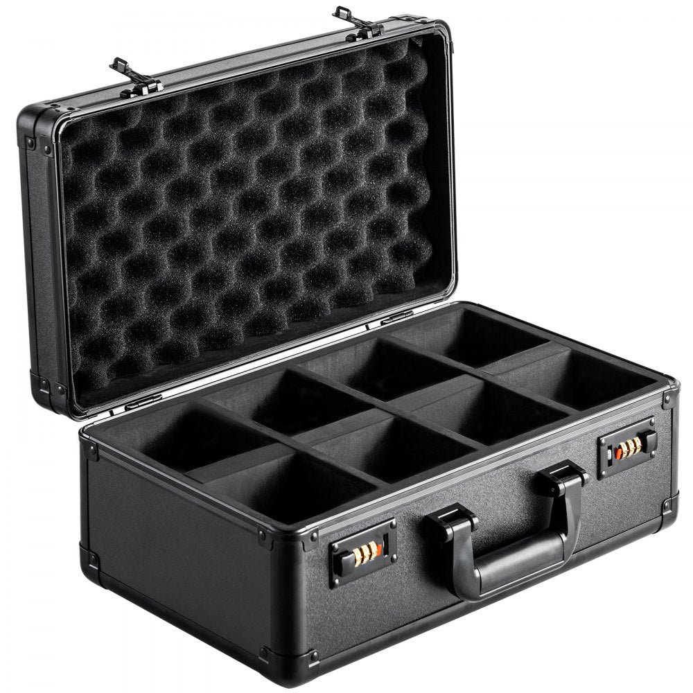 VEVOR Graded Card Storage Box 4 Slots Graded Sports Cards Holder Carrying Case with Coded Lock Foam Dividers for 120 PSA Graded Cards 84 Bgs Cards