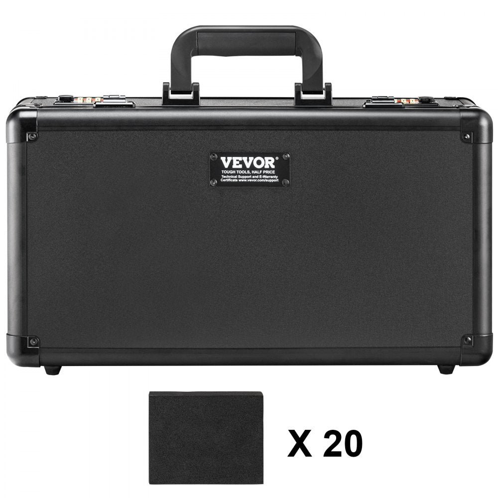 VEVOR Graded Card Storage Box 4 Slots Graded Sports Cards Holder Carrying Case with Coded Lock Foam Dividers for 120 PSA Graded Cards 84 Bgs Cards