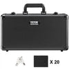 VEVOR Graded Card Storage Box, 4 Slots, Graded Sports Cards Holder Carrying Case with Key Lock Foam Dividers, for 96 PSA Graded Cards 68 BGS Cards 76 SGC Cards 348 Top Loaders or 999+ Loose Cards