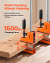 VEVOR Bar Clamps for Woodworking, 4-Pack, 24" Opening F Clamps, 1500 lbs Load Limit, Clamp/Spreader 2 Modes, Soft Rubber Pads, Ergonomic Handle, Carbon Steel Bar, for Wood Working and Metal Working