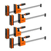 VEVOR Bar Clamps for Woodworking, 4-Pack, 24" Opening F Clamps, 1500 lbs Load Limit, Clamp/Spreader 2 Modes, Soft Rubber Pads, Ergonomic Handle, Carbon Steel Bar, for Wood Working and Metal Working