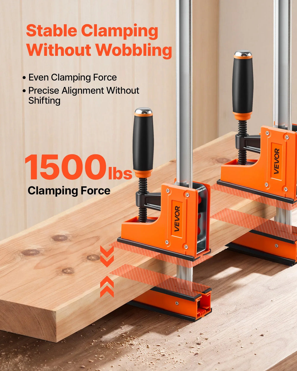 VEVOR Bar Clamps for Woodworking, 4-Pack, 36" Opening F Clamps, 1500 lbs Load Limit, Clamp/Spreader 2 Modes, Soft Rubber Pads, Ergonomic Handle, Carbon Steel Bar, for Wood Working and Metal Working